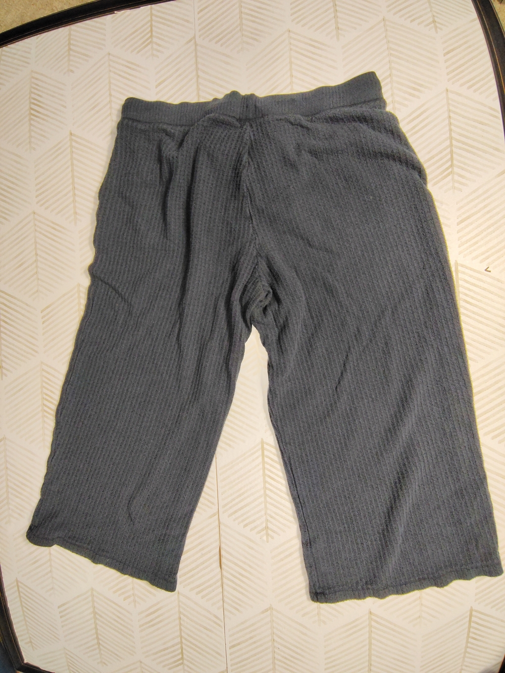 J. Crew Women's Gray Ribbed Drawstring Cropped Pants - Picture 2 of 7